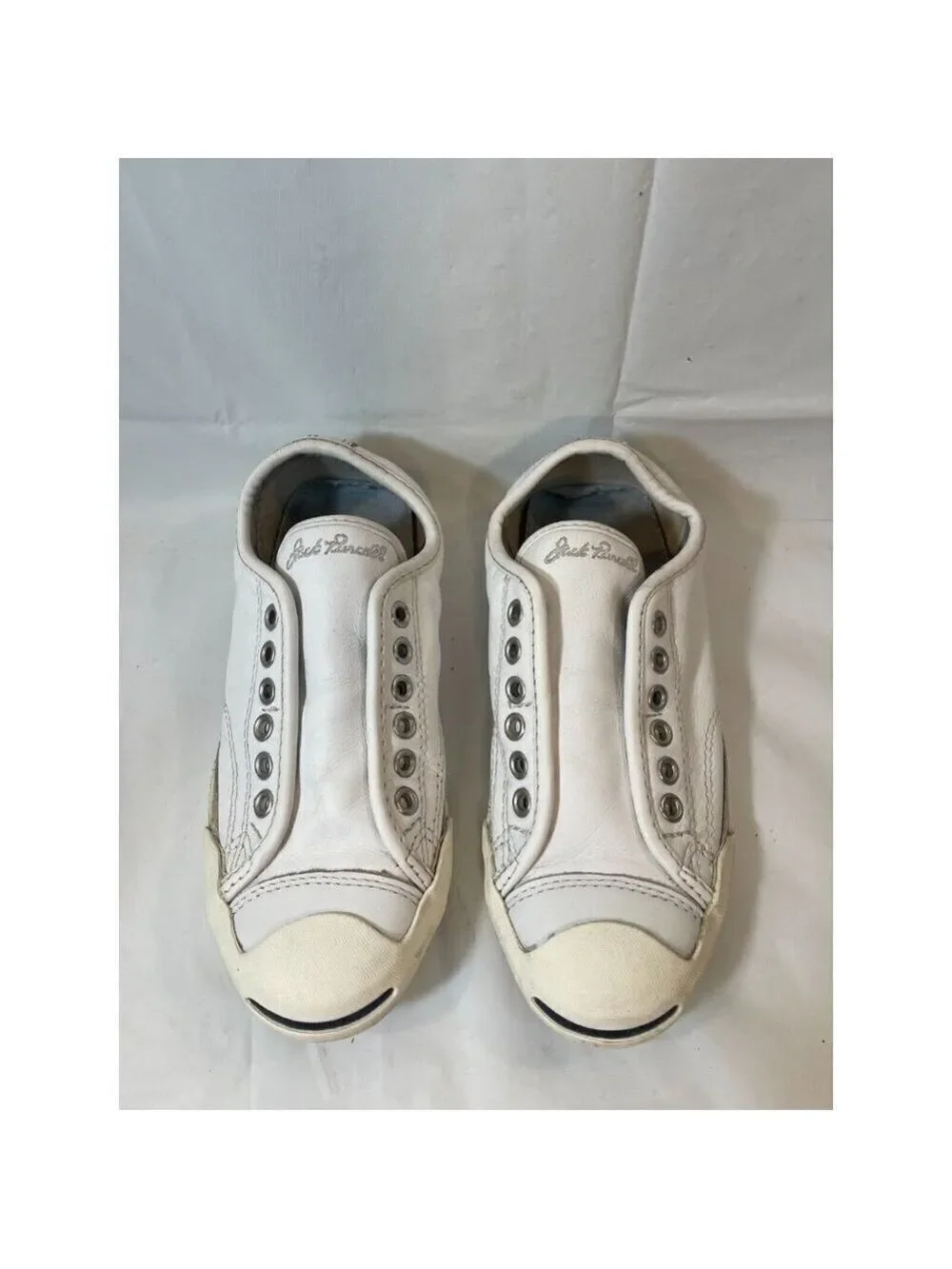 Womens Size 5.5 CONVERSE JACK PURCELL White Leather Athletic Sneakers Shoes